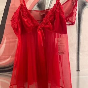 1X Red Velvet bodice Baby Doll